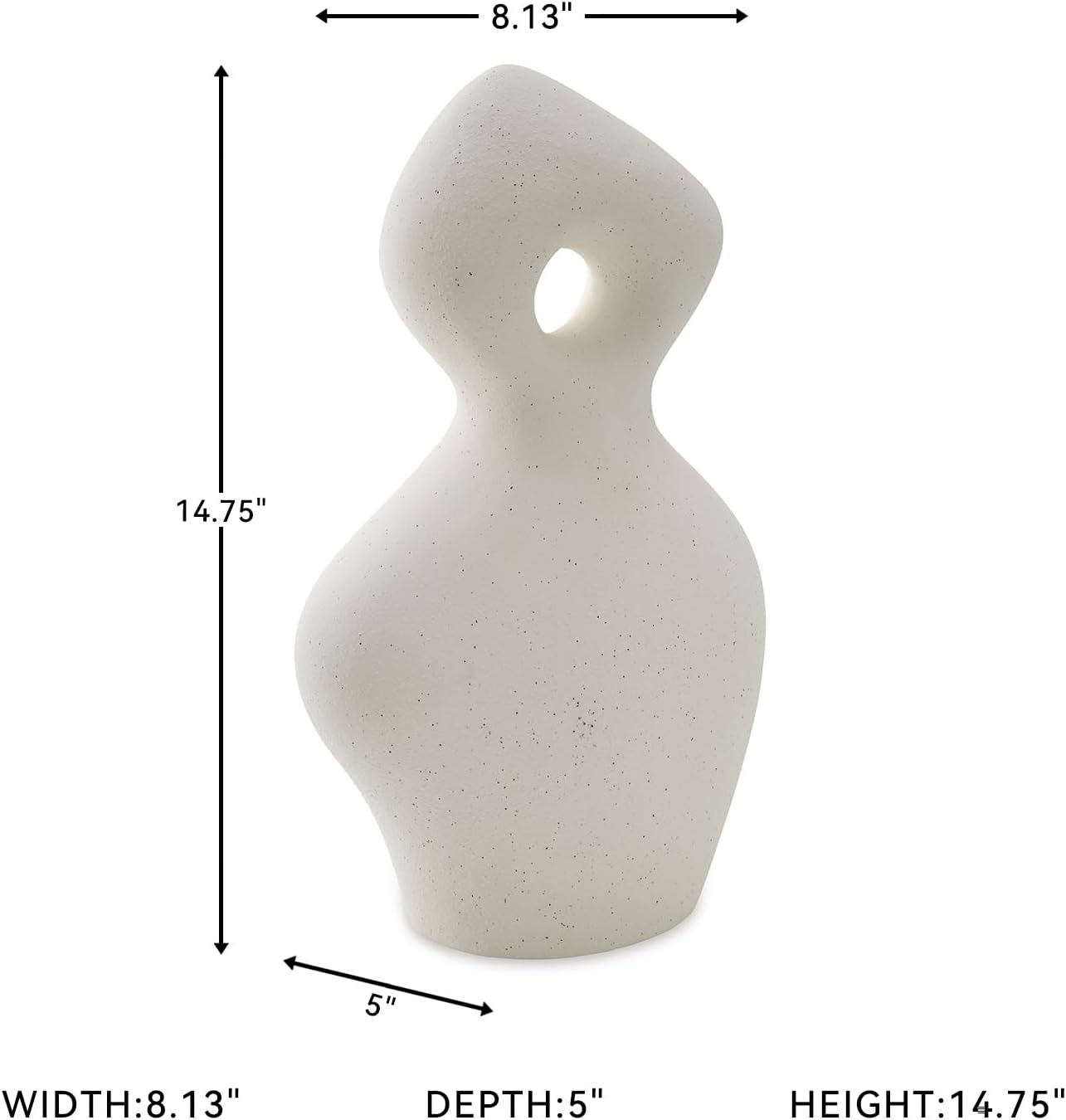 Signature Design by Ashley Arthrow Minimalist Waterproof Ceramic Abstract Sculpture, White
