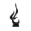 Black Fire Flame Sculpture, Modern Abstract Resin Statue, Art Statue Home Decor for Living Room TV Stand Coffee Table Shelf Accents Decor.