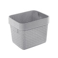 Sterilite 6-Pack Tall Weave Basket, Woven Plastic Storage Baskets for Organization, Cement Gray - Organizing Bin Containers with Handles for Bedroom, Bathroom, Dorm, Laundry Room, and Closet
