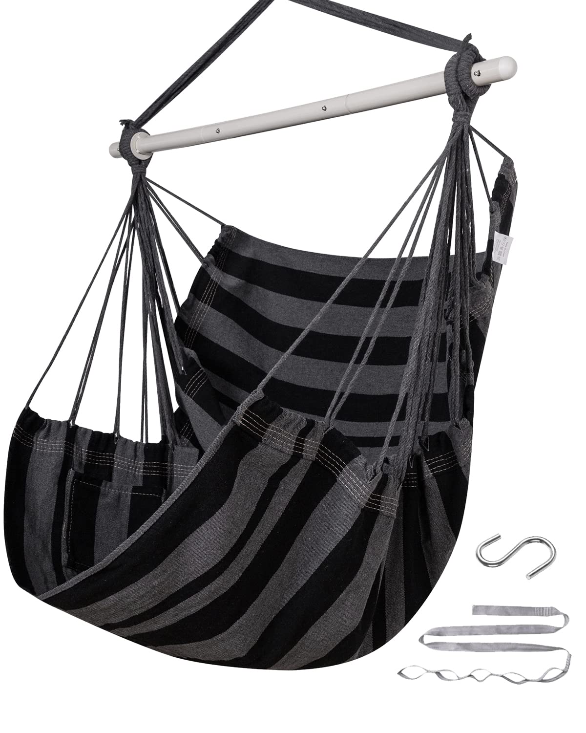 ADVOKAIR Hammock Chair Swing, Heavy-Duty Hanging Rope Swing Seat Supports 500 Lbs, Ideal for Outdoor Patio, Backyard, Porch, Deck & Indoor Bedroom Use
