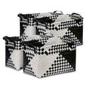 BROWNLILY Handwoven Clothes Basket Laundry Hampers Large Wicker Storage Baskets for Shelves Blankets Closet Storage Bins Car Bedroom Bathroom Organizers and Storage Bath (Pack of 4, Brown)