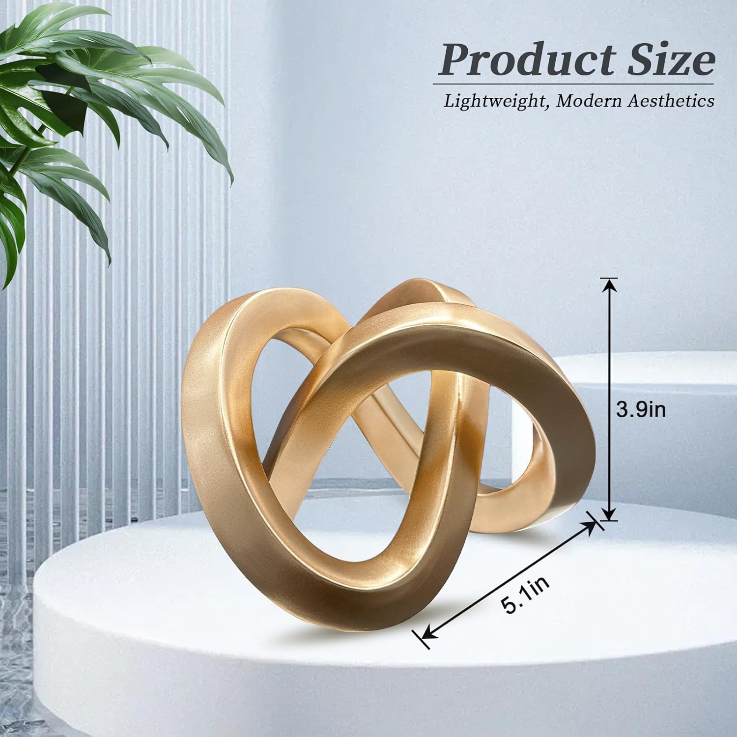 Modern Gold Knot Geometric Sculpture Home Decor Statue