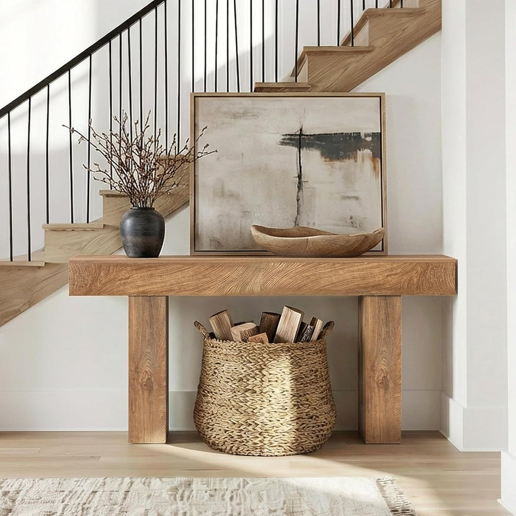 70 Inch Rustic Wood Farmhouse Entryway Console Table