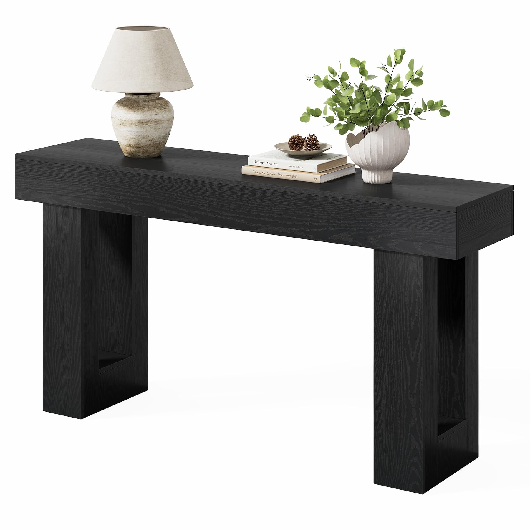 LITTLE TREE 63 Inches Long Console Table for Entryway, Sofa Table Behind Couch, Wooden Entry Table Foyer Hallway Table, Industrial Console Sofa Table for Living Room, Oak Color