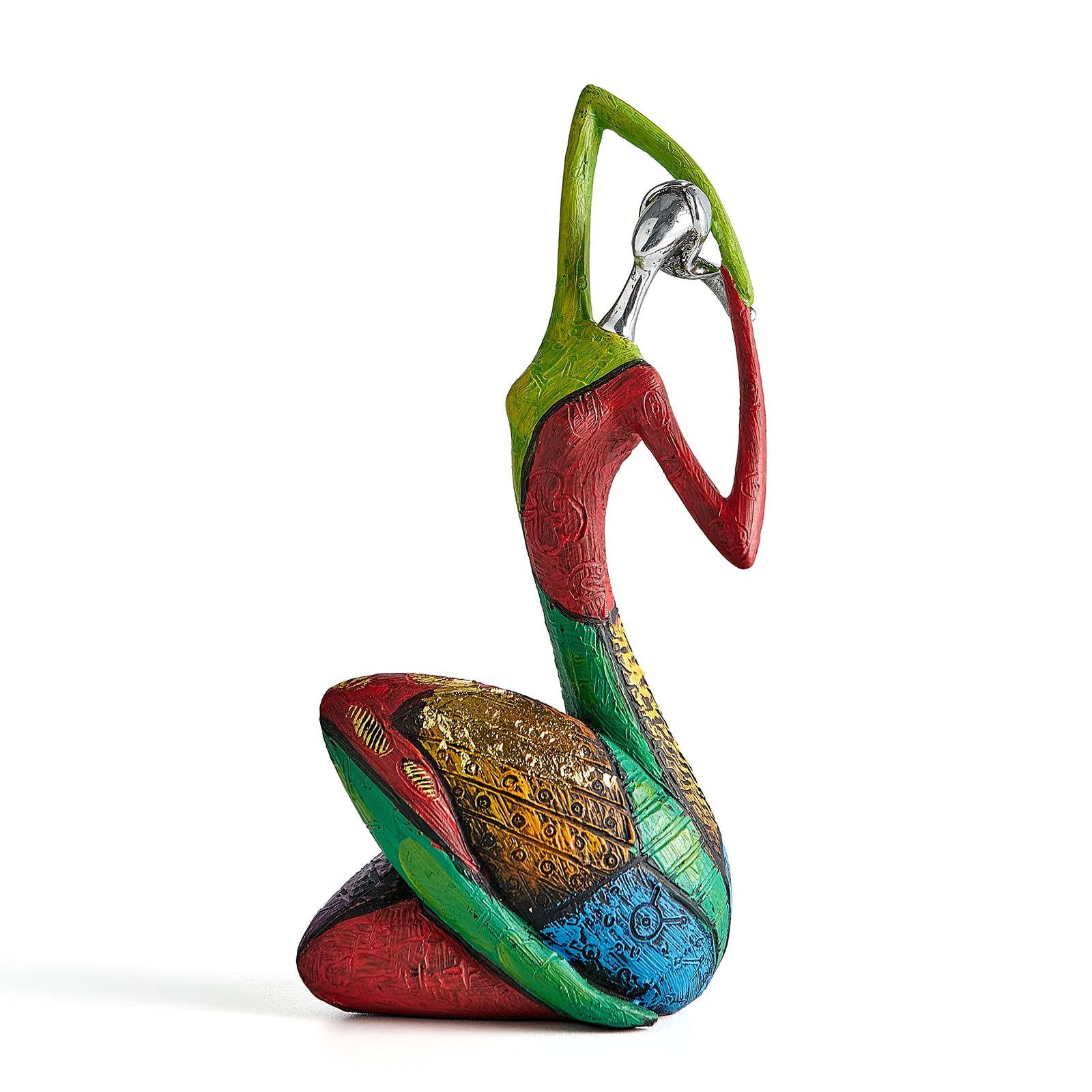 Octdays Art Female Sculpture Figurines, Abstract Woman Statue for Home Decor, Modern Colorful Sculpture Decorations for Living Room Shelf Office Cabinet Accents (Colorful-B)