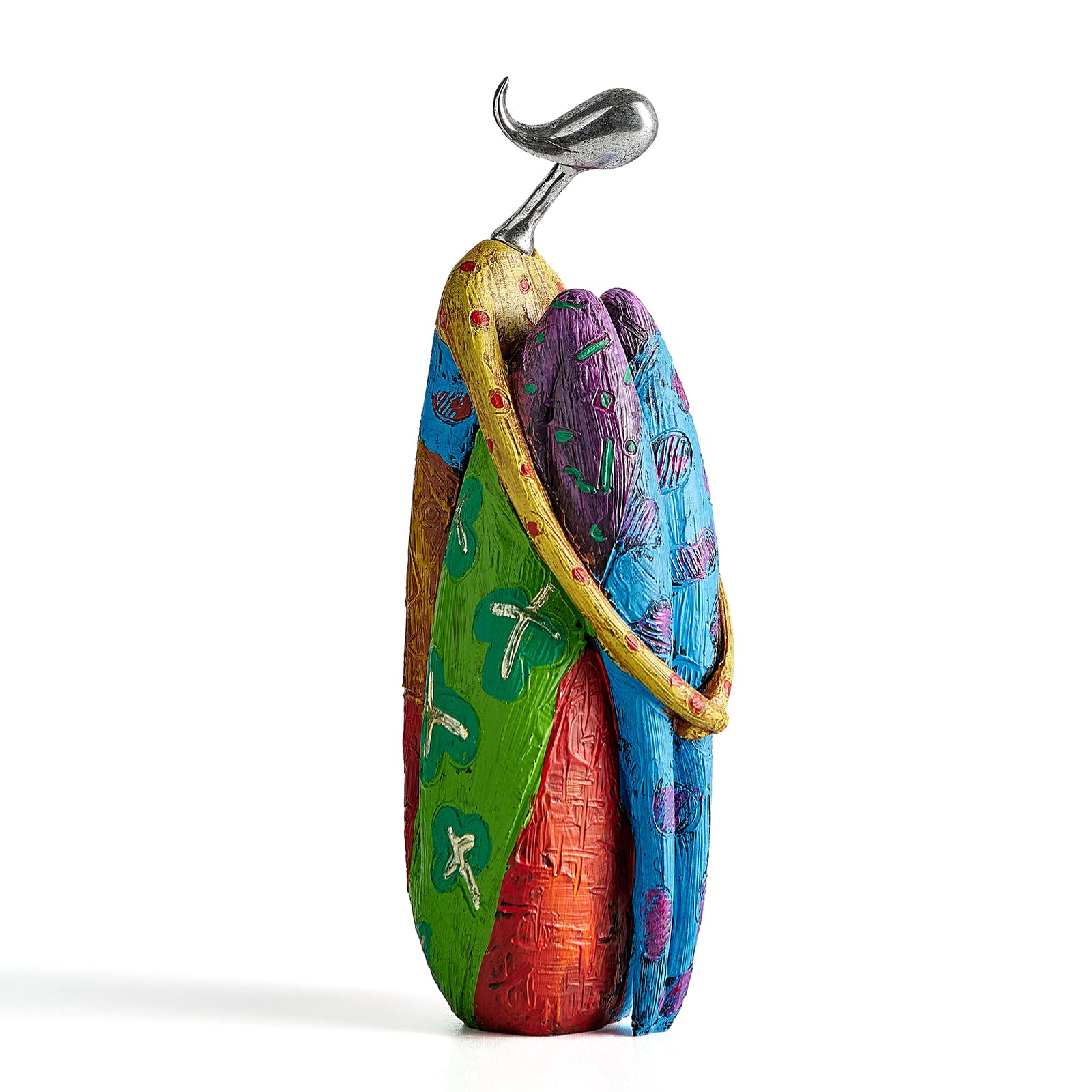Octdays Art Female Sculpture Figurines, Abstract Woman Statue for Home Decor, Modern Colorful Sculpture Decorations for Living Room Shelf Office Cabinet Accents (Colorful-B)