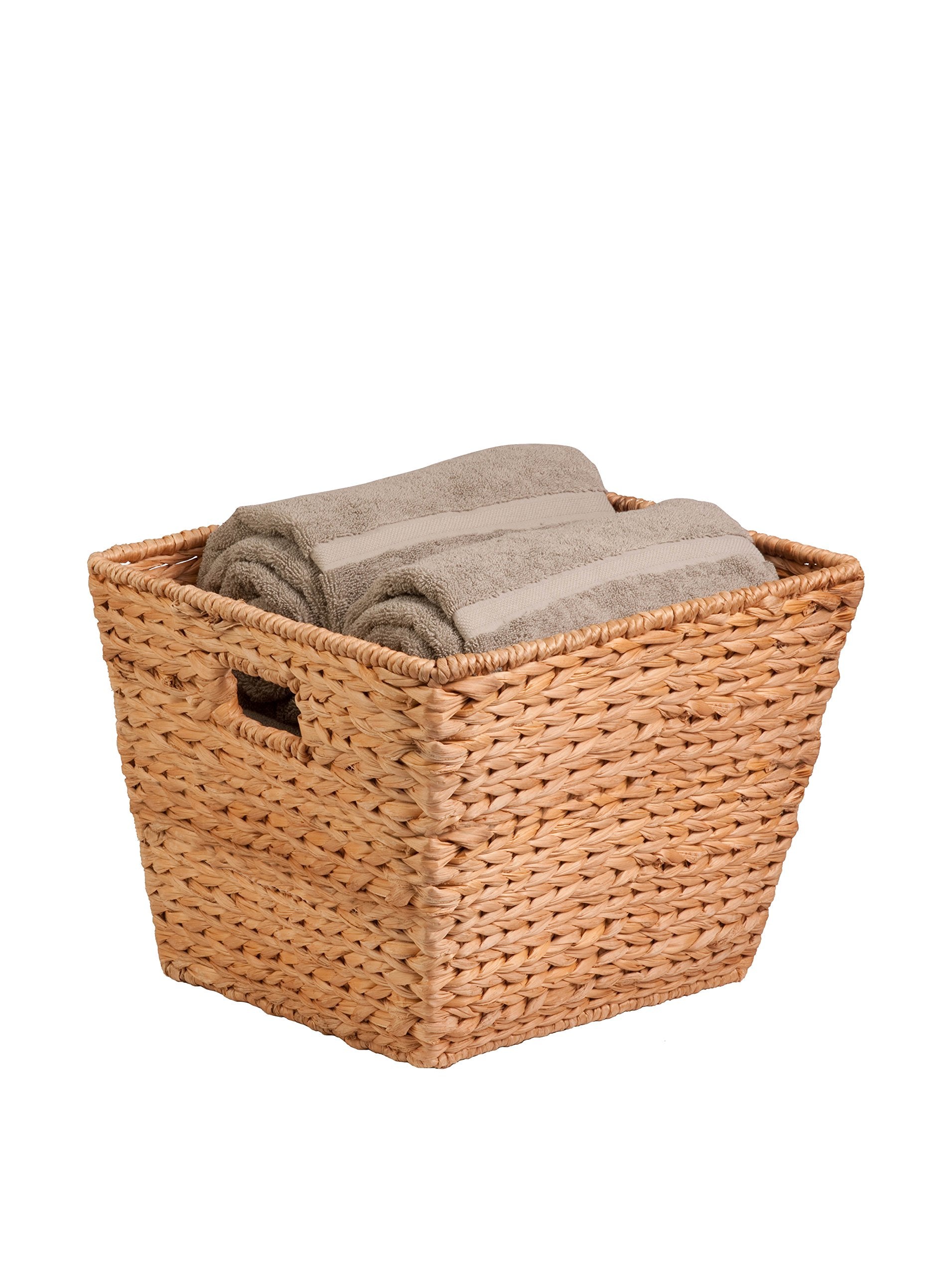Honey-Can-Do Banana Leaf Storage Baskets –Water Hyacinth Woven Basket, Decorative Baskets for Shelves, Basket for Gifts, Closet, Pantry, and Home Organization, Set of 3, Multi-Size