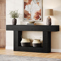 Tribesigns 63-Inch Long Console Table, 2-Tier Entryway Table Sofa Table with Storage, Farmhouse Wood Behind Couch Tables for Living Room, Hallway, Rustic Brown & Gray