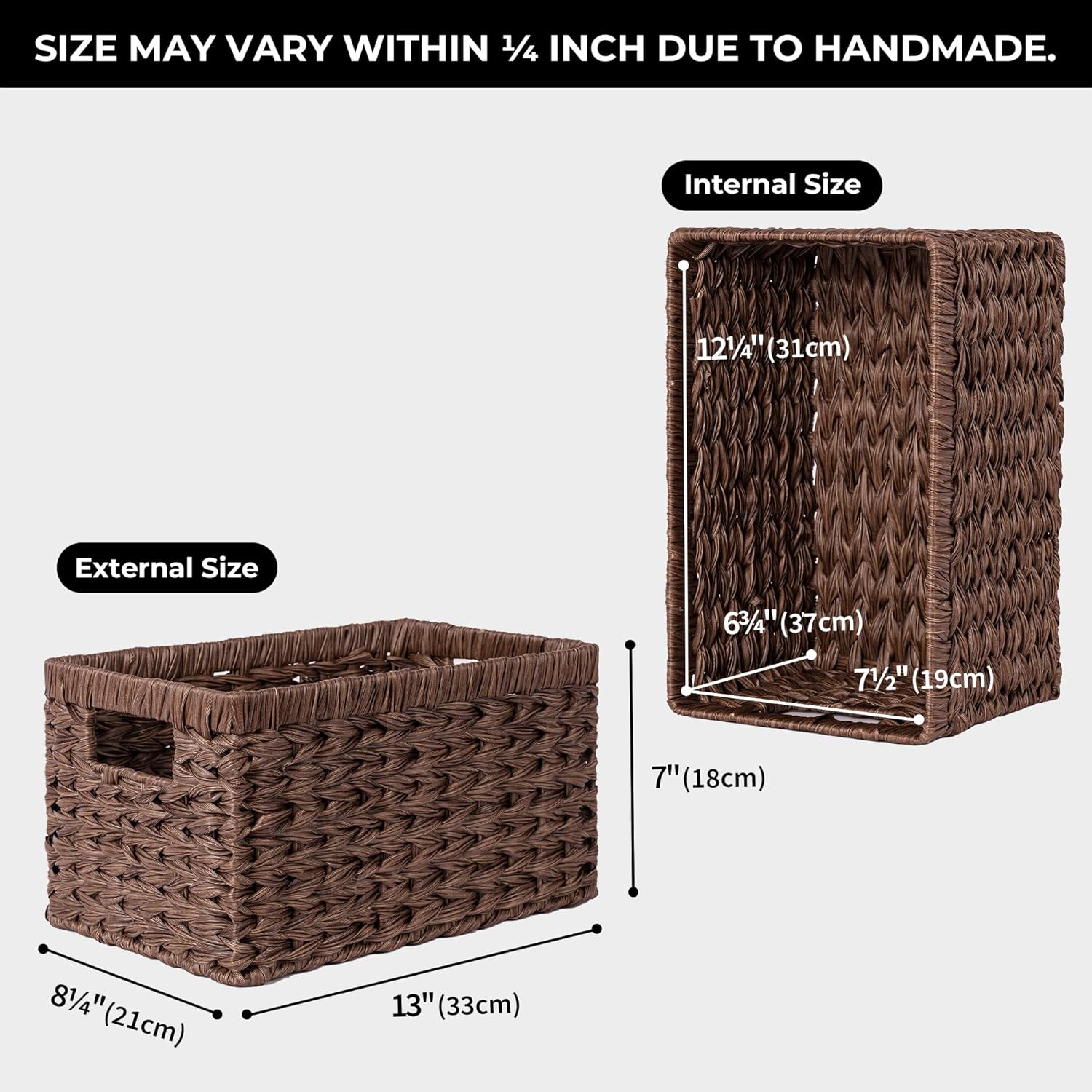 GRANNY SAYS 2-Pack Brown Wicker Storage Baskets