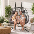 Handmade Wicker Double Hanging Egg Chair for Backyard Porch