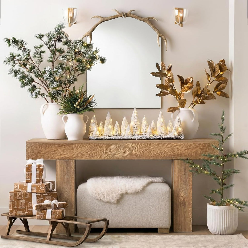 70 Inch Rustic Wood Farmhouse Entryway Console Table
