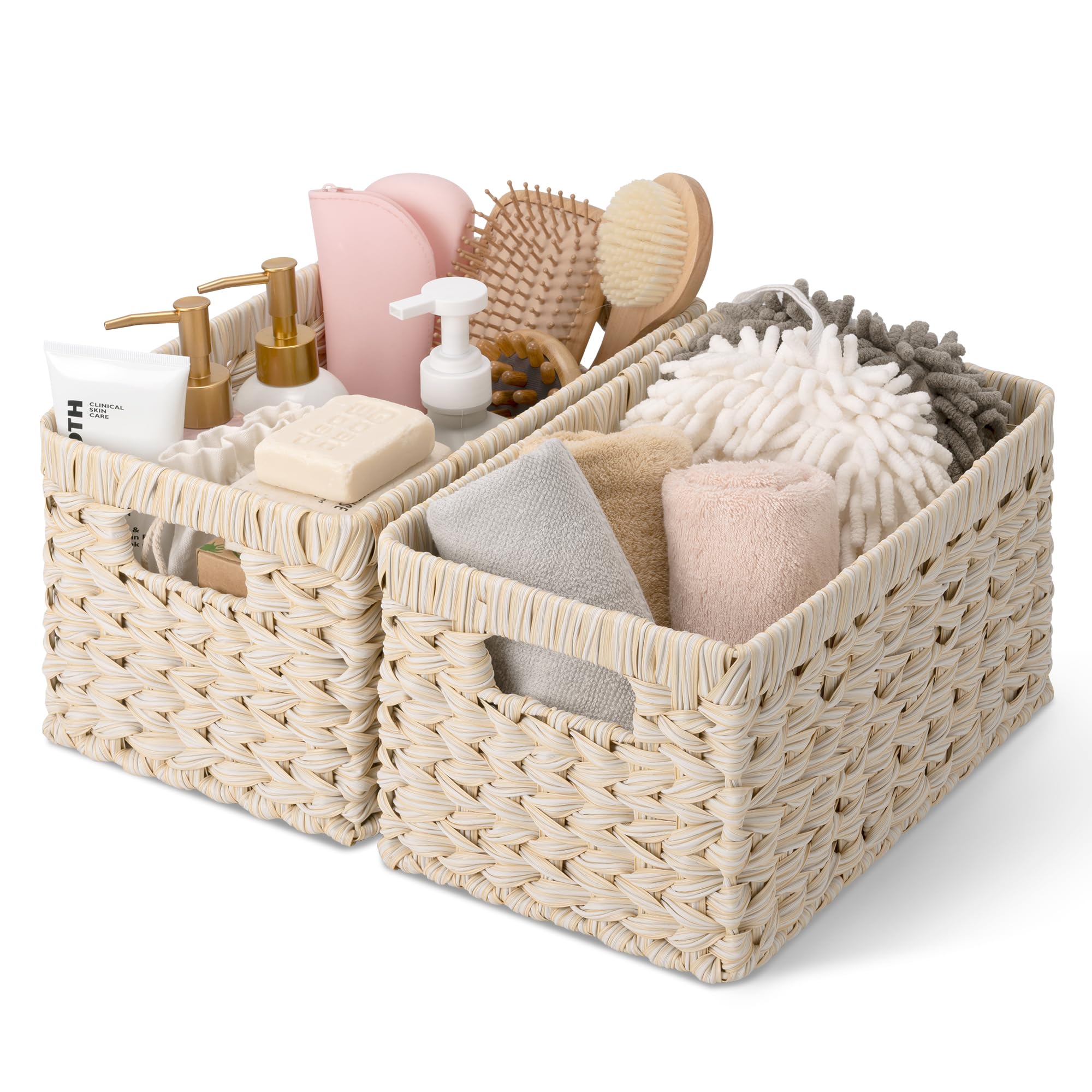 GRANNY SAYS 2-Pack Brown Wicker Storage Baskets