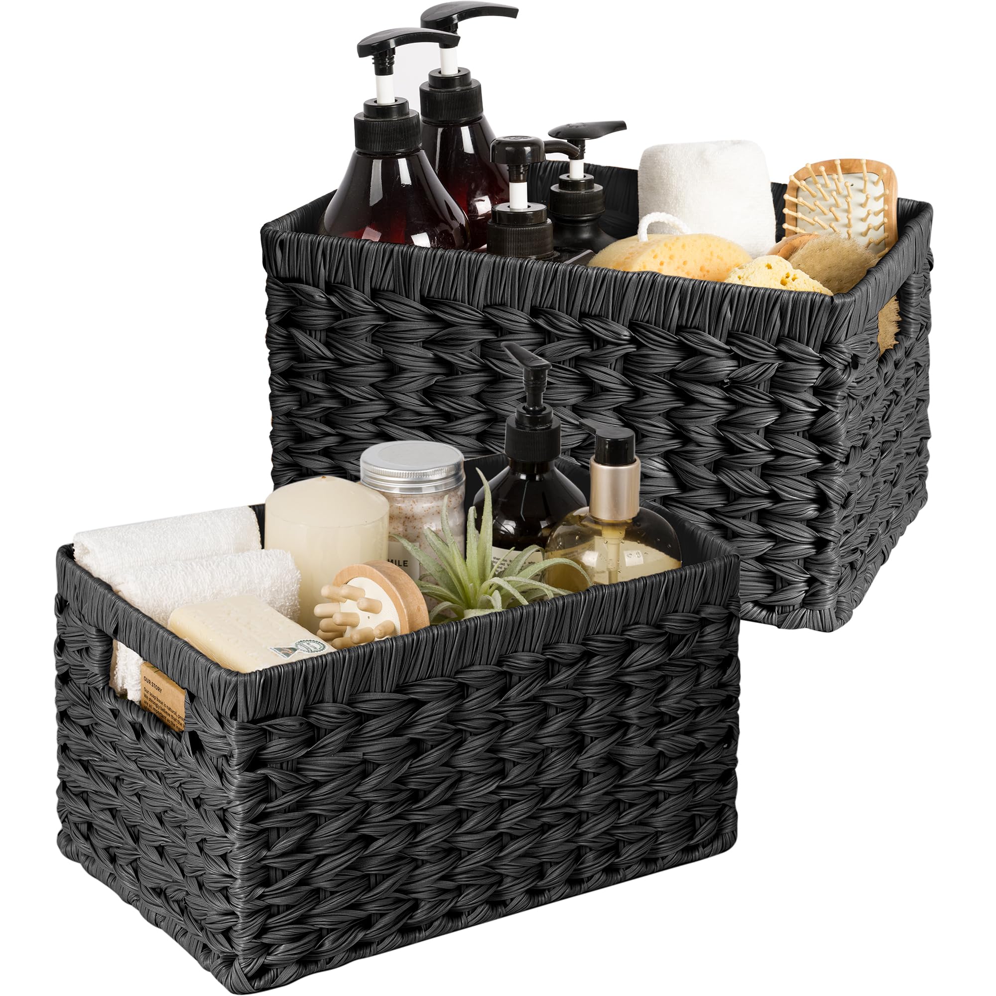 GRANNY SAYS 2-Pack Brown Wicker Storage Baskets