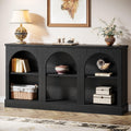 Tribesigns Farmhouse Console Table, 63-Inch Long Entryway Table with 3 Tier Storage, Wooden Rectangular Sofa Table Behind The Couch for Entrance, Hallway, Living Room, Brown | Entryway Table
