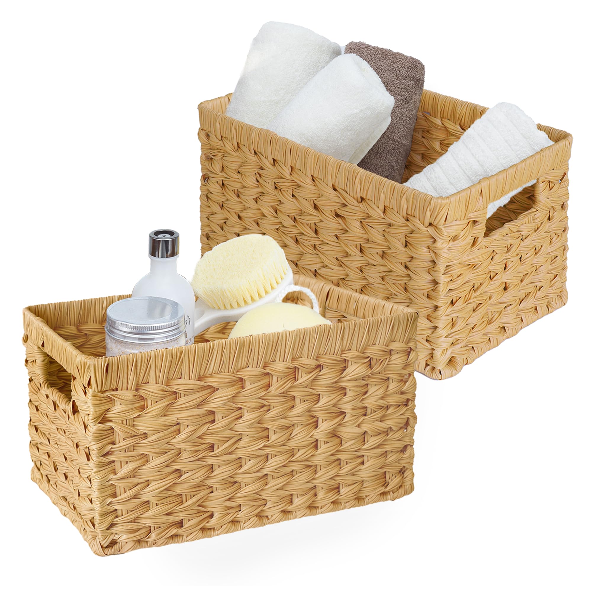 GRANNY SAYS 2-Pack Brown Wicker Storage Baskets