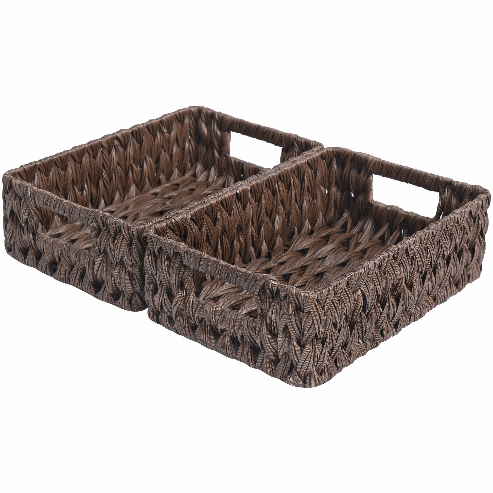 GRANNY SAYS 2-Pack Brown Wicker Storage Baskets