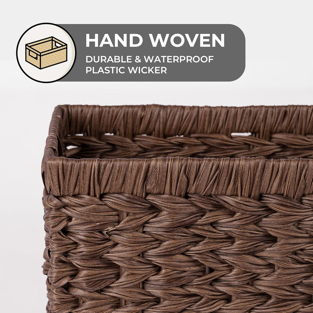 GRANNY SAYS 2-Pack Brown Wicker Storage Baskets