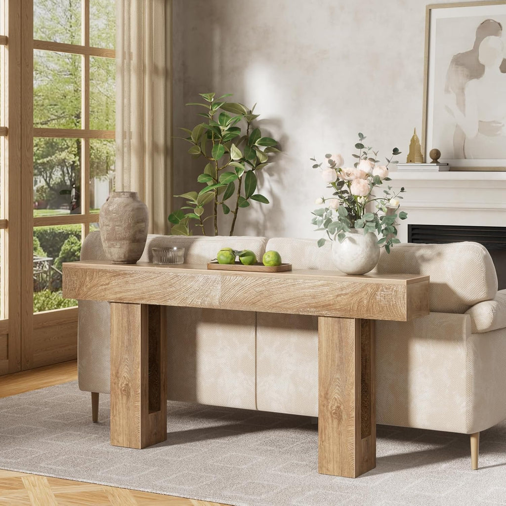 70 Inch Rustic Wood Farmhouse Entryway Console Table