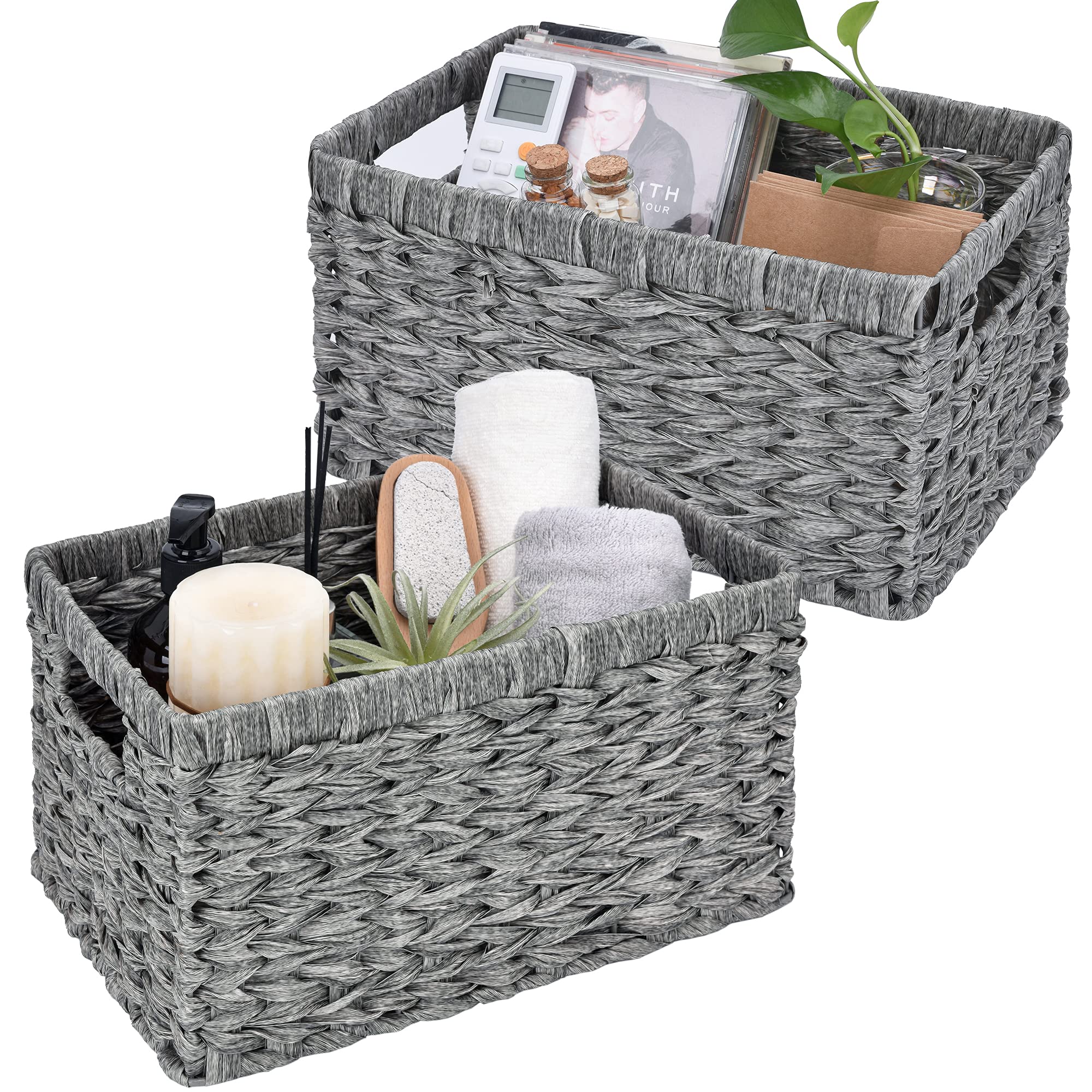 GRANNY SAYS 2-Pack Brown Wicker Storage Baskets