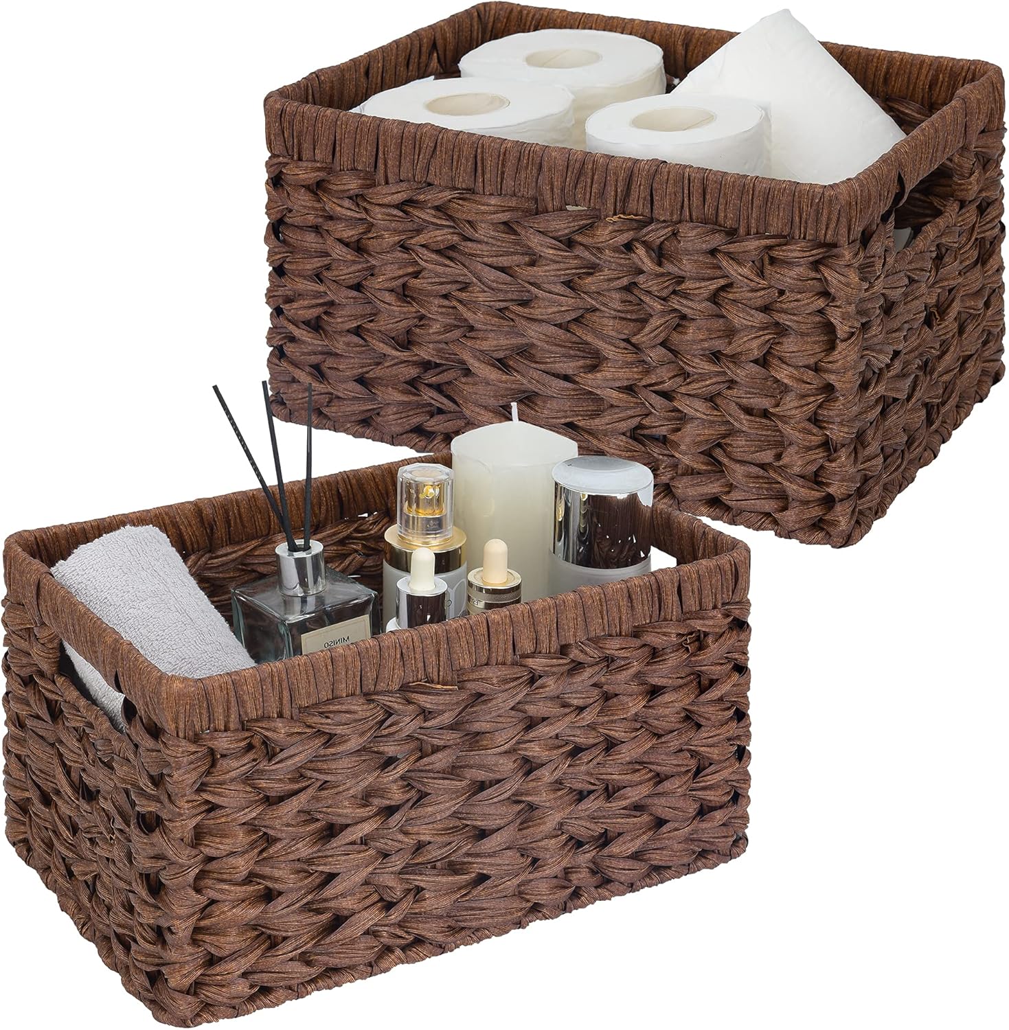 GRANNY SAYS 2-Pack Brown Wicker Storage Baskets
