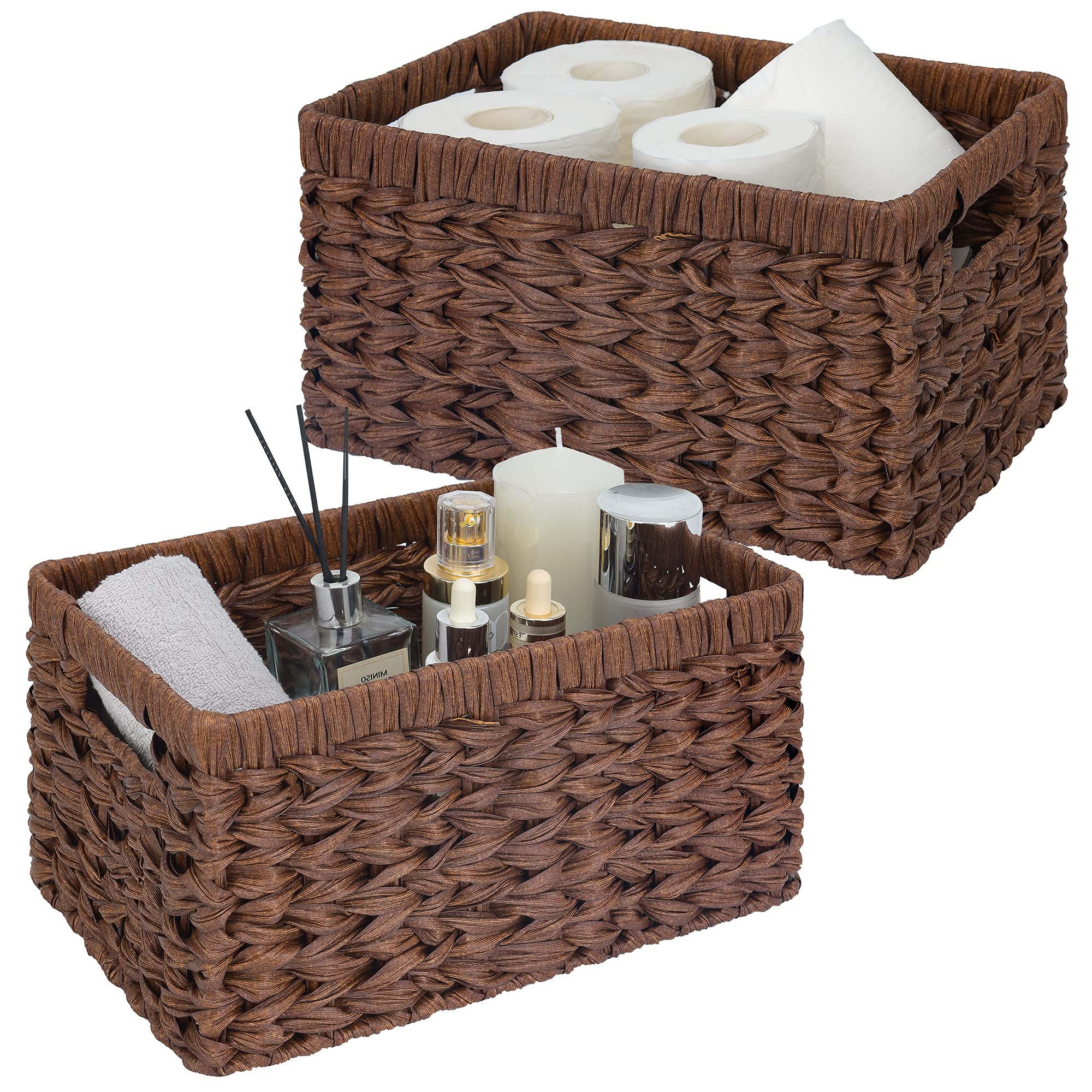 GRANNY SAYS 2-Pack Brown Wicker Storage Baskets